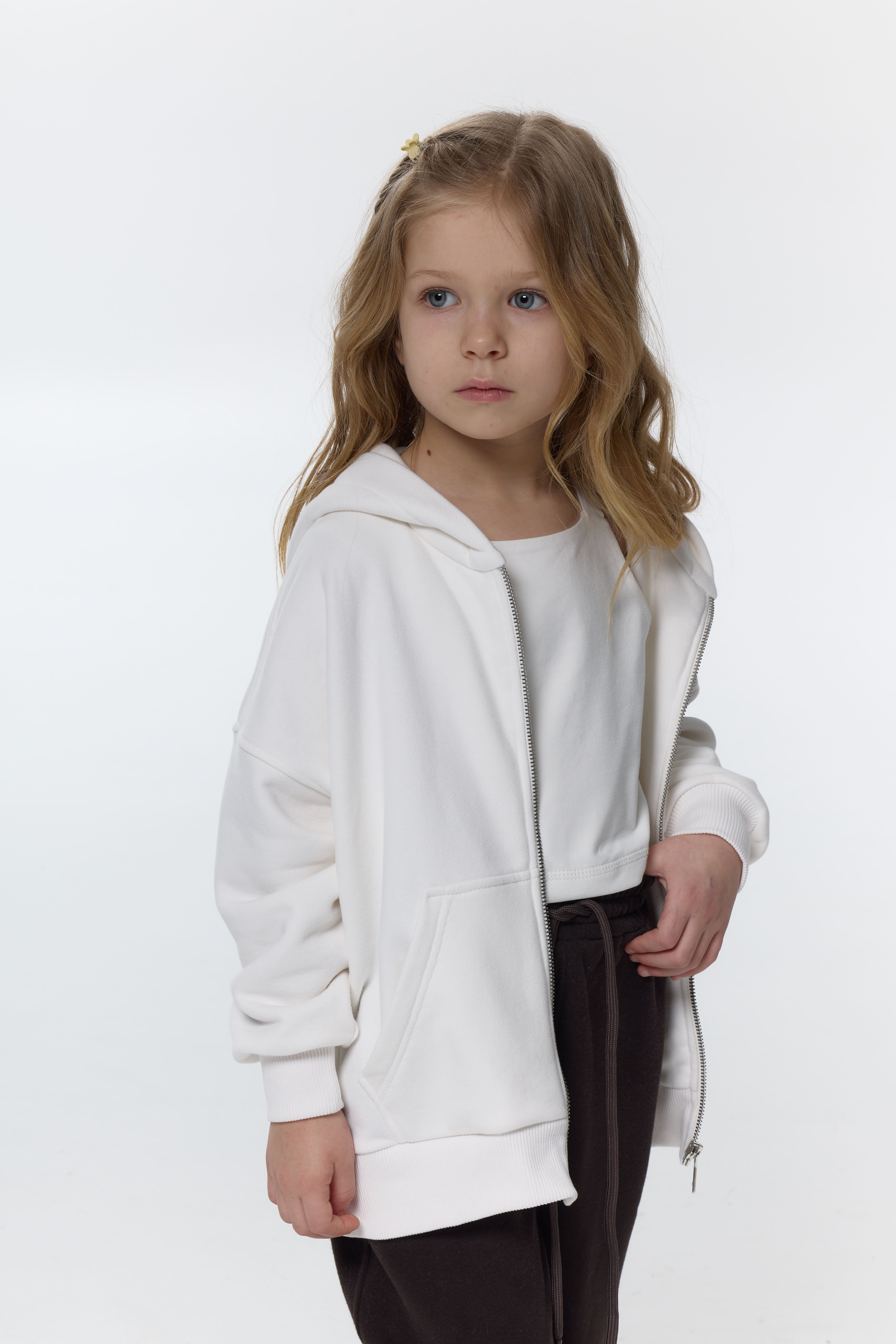 Худі зіп barvà білий unisex 